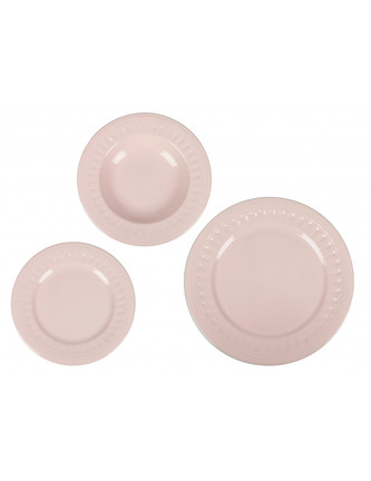 Jídelní 18-ti dílná sada talířů Senzatempo Cipria růžové BRANDANI
