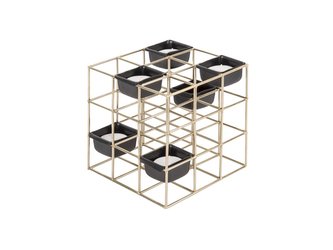 Čtvercový svícen na 4 čajové svíčky Structure Present Time