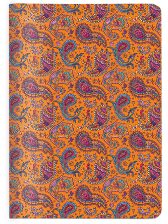 Notýsek/Zápisník A6 oranžovo růžový vzor Paisley CEDON