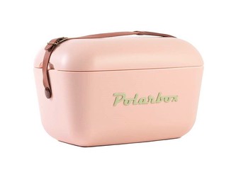 Chladicí box Polarbox Classic 12 l, růžový se zeleným nápisem PolarBox
