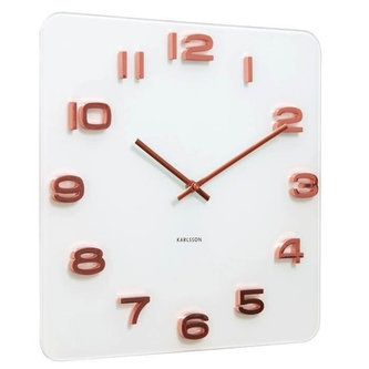 Nástěnné hranaté hodiny Vintage Copper Numbers 35 cm Karlsson