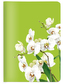 Notýsek/Zápisník A6 zelený s bílými orchideji CEDON