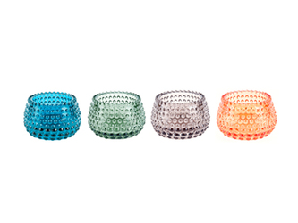 Set 4 skleněných svícnů Bubble 9 cm Present Time