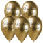 Balonky Chrome Všechno nejlepší CZ Zlaté 5 ks, 33 cm