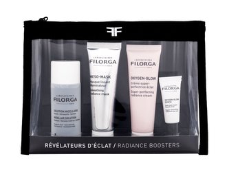 Filorga Radiance Boosters micelární voda Micellar Solution 50 ml + pleťová maska Smoothing Radiance Mask 30 ml + pleťový krém Oxygen-Glow Super Perfecting Radiance Cream 30 ml+ péče o oční okolí Oxygen-Glow Super Smoothing Radiance Eye Care 4 ml