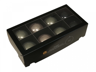 Skleněné baňky jalovec 8 cm, sada 8 ks