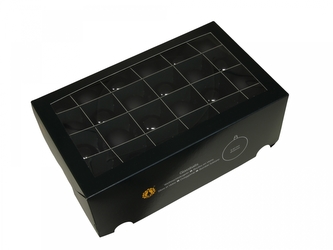 Skleněné baňky černé 4 cm, sada 48 ks