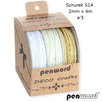 Sznurek ozdobny 2mmx4m 3szt (12kpl)