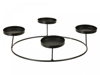 Kovový svícen 7x30 cm černý