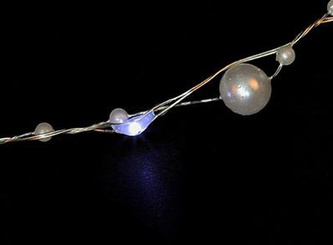 Řetěz s LED světýlky - perličky bílé - 2m