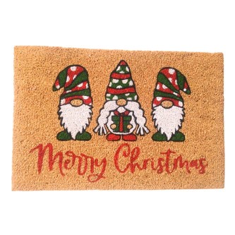 HOME ELEMENTS Rohož z kokosových vláken, Merry Christmas Skřítci, 40x60 cm