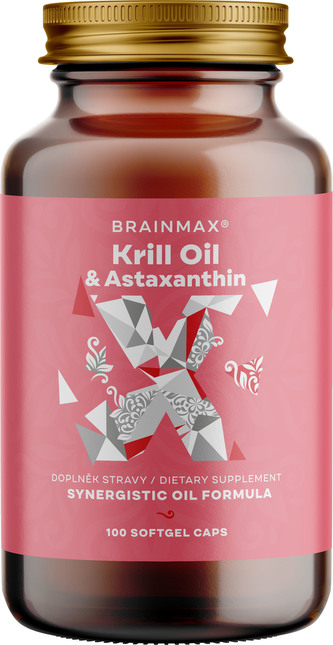 BrainMax Krill Oil s astaxanthinem, 500 mg, 100 softgelových kapslí