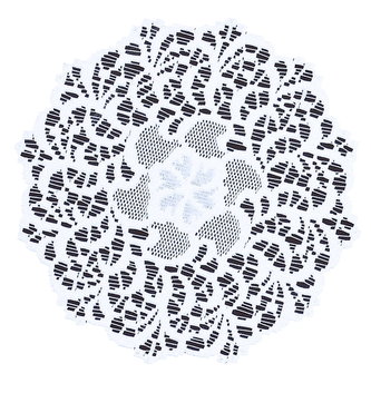 Vánoční dekorační žakárový ubrousek SARA bílá O 30 cm MyBestHome