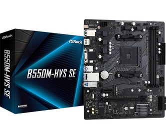 ASRock MB Sc AM4 B550M-HVS SE, AMD PRO565, 2xDDR4, HDMI, mATX