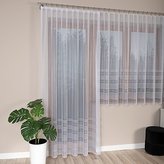 Dekorační vzorovaná záclona na žabky KALINA 200 bílá 200x250 cm (cena za 1 kus) MyBestHome