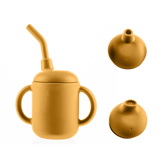 Silikonový hrníček 2v1, Mustard Yellow