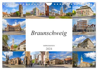 Braunschweig Impressionen (Wandkalender 2024 DIN A4 quer), CALVENDO Monatskalender