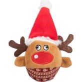 Xmas REINDEER - vánoční plyšový míček sob, chrastící, 6 x 12 cm