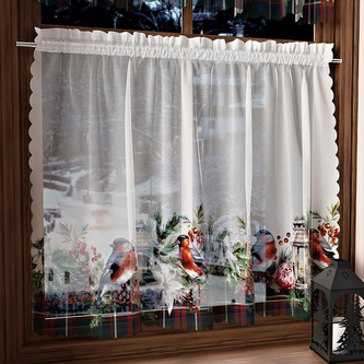 Dekorační krátká vánoční vitrážová záclona do kuchyně GIRLANDA 100x60 cm MyBestHome Dekorační krátká vánoční vitrážová záclona do kuchyně GIRLANDA 100x60 cm MyBestHome