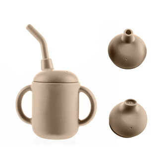 Silikonový hrníček 2v1, Sand Beige