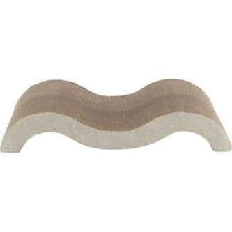 Xmas WAVE - vánoční škrabací vlna, s catnipem, 50 x 9 x 23 cm, karton, béžová/zlatá