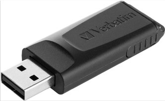 Pendrive "Slider", černá, 128GB, USB 2.0, VERBATIM