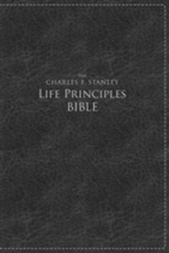 NKJV, The Charles F. Stanley Life Principles Bible, Large Print, Leathersoft, Black, Thumb Indexed
