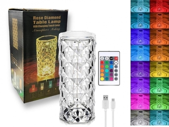 Dotyková lampa ROSE DIAMOND s dálkovým ovládáním - 15,5 cm