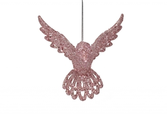 Kolibřík na zavěšení 10x10,5x8 cm růžový