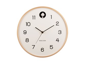 Nástěnné hodiny s kukačkou Natural Cuckoo 31,5 cm bílá Karlsson