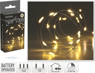 Světelný řetěz 105 cm, 20 mikro LED teplé bílé světlo