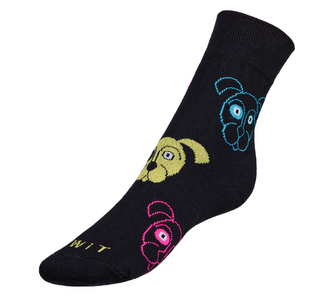 Ponožky dětské Pes černý - černá - 25-29