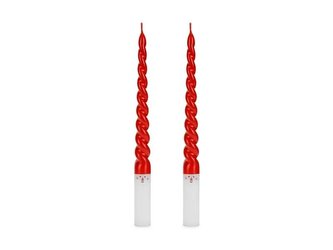 Svíčky kónické kroucené - Santa - 25 cm, 2 ks