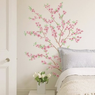 Crearreda Samolepicí dekorace WA XL Peach Branch 57101 Kvetoucí větev broskve
