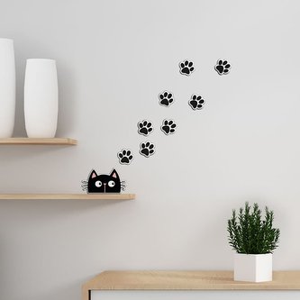 Crearreda Samolepicí dekorace FM S Cat & Paws 59516 kočka s tlapkami