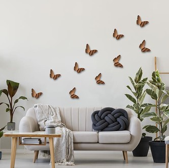 Crearreda Nástěnná 3D dekorace SD Bronze Butterflies 24013 Bronzoví motýli