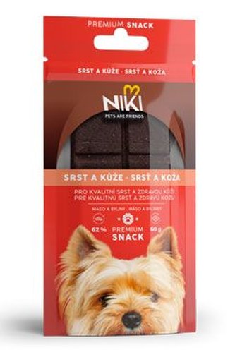 NIKI SNACK Srst a kůže 60g NIKI SNACK Srst a kůže 60g