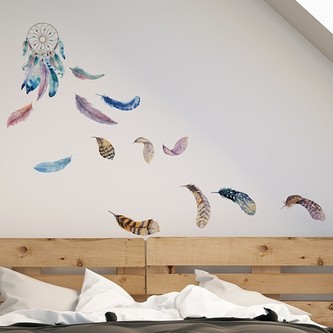 Crearreda Samolepicí dekorace WA M Watercolour Dreamcatcher 54111 Akvarel lapač snů
