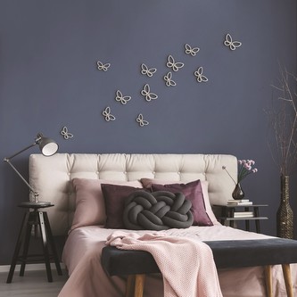 Crearreda Nástěnná 3D dekorace SD White Metal Butterflies 24006 Bílo-zlatí motýli