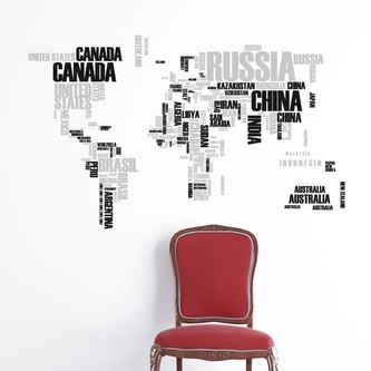 Crearreda Samolepicí dekorace WA XL World Map 57110 Mapa světa