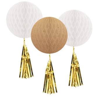 Pom pom - se střapcem 30,4 cm - 3 ks