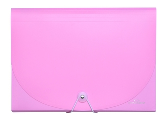 Desky na dokumenty CONCORDE s gumou A4, 7 kapes, pastel růžová