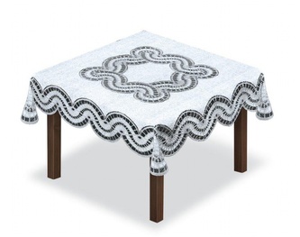 Žakárový ubrus EDUCA 100x100 cm bílá/šedá MyBestHome