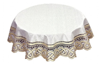 Žakárový ubrus DORKA krémová O 120 cm MyBestHome