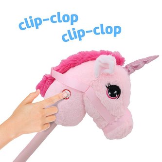 Hobby Horse - Jednorožec na tyči 76 cm růžová
