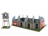 Dinoworld dinopark dřevěný 65,5x42x20cm s rozhlednou 34cm v krabičce