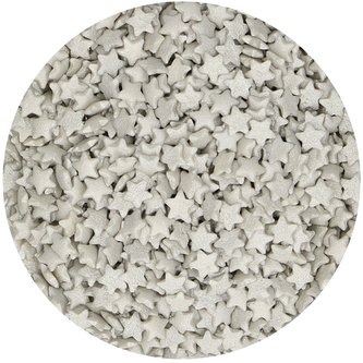 Cukrové zdobení stříbrné hvězdy mix 60g