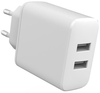 eSTUFF INFINITE USB-A Charger, EU, 24W, 100 % recyklovaný TPU, bílá