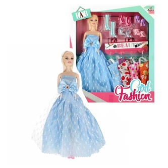 Panenka v modrých šatech