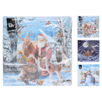 Ubrousky 33x33 cm (20 ks v balení) - 3 vánoční motívy